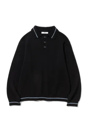 Black Switch Collar Knit