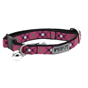 Cat Collar | Bias Plaid Pink