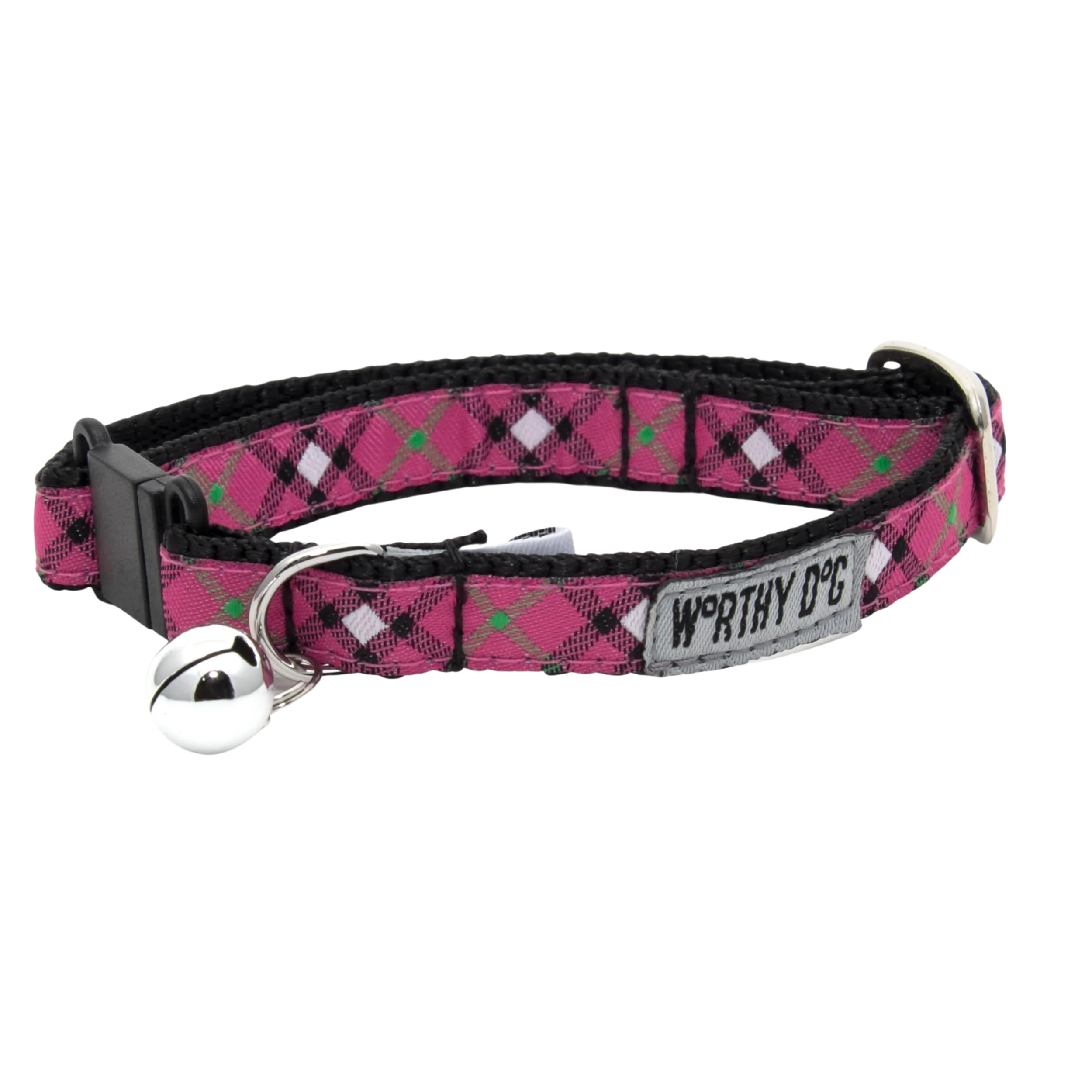 Cat Collar | Bias Plaid Pink