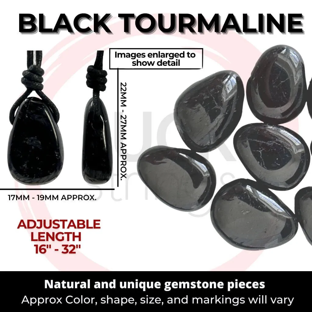 Luck Strings Black Tourmaline Pendant - Protective Shield