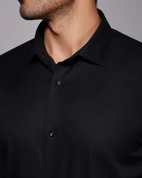 Luthai Wrinkle-Free Herringbone Shirt - Black