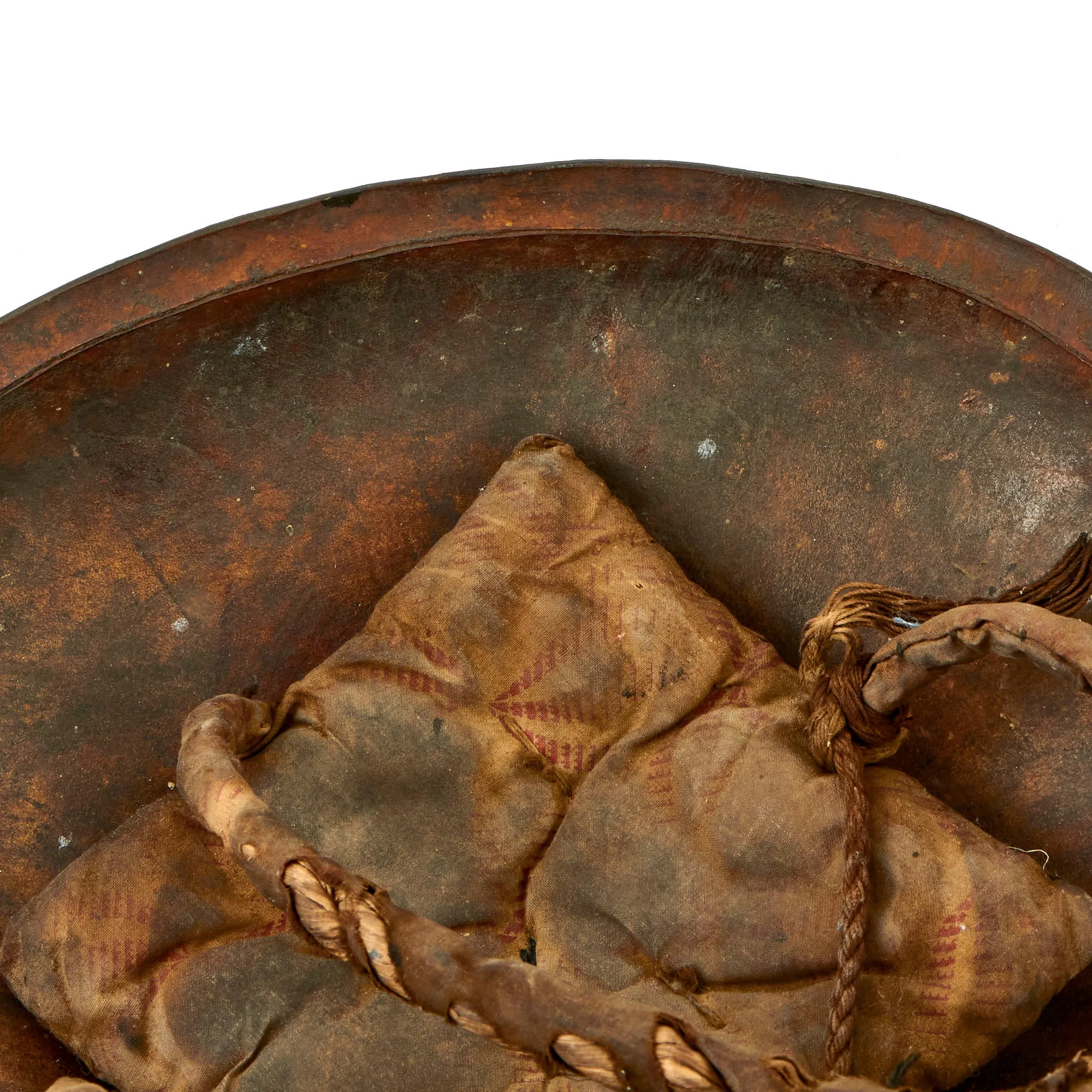 Original Japanese Edo Period Black Lacquered Jingasa Helmet with Complete Liner - Kanji Markings