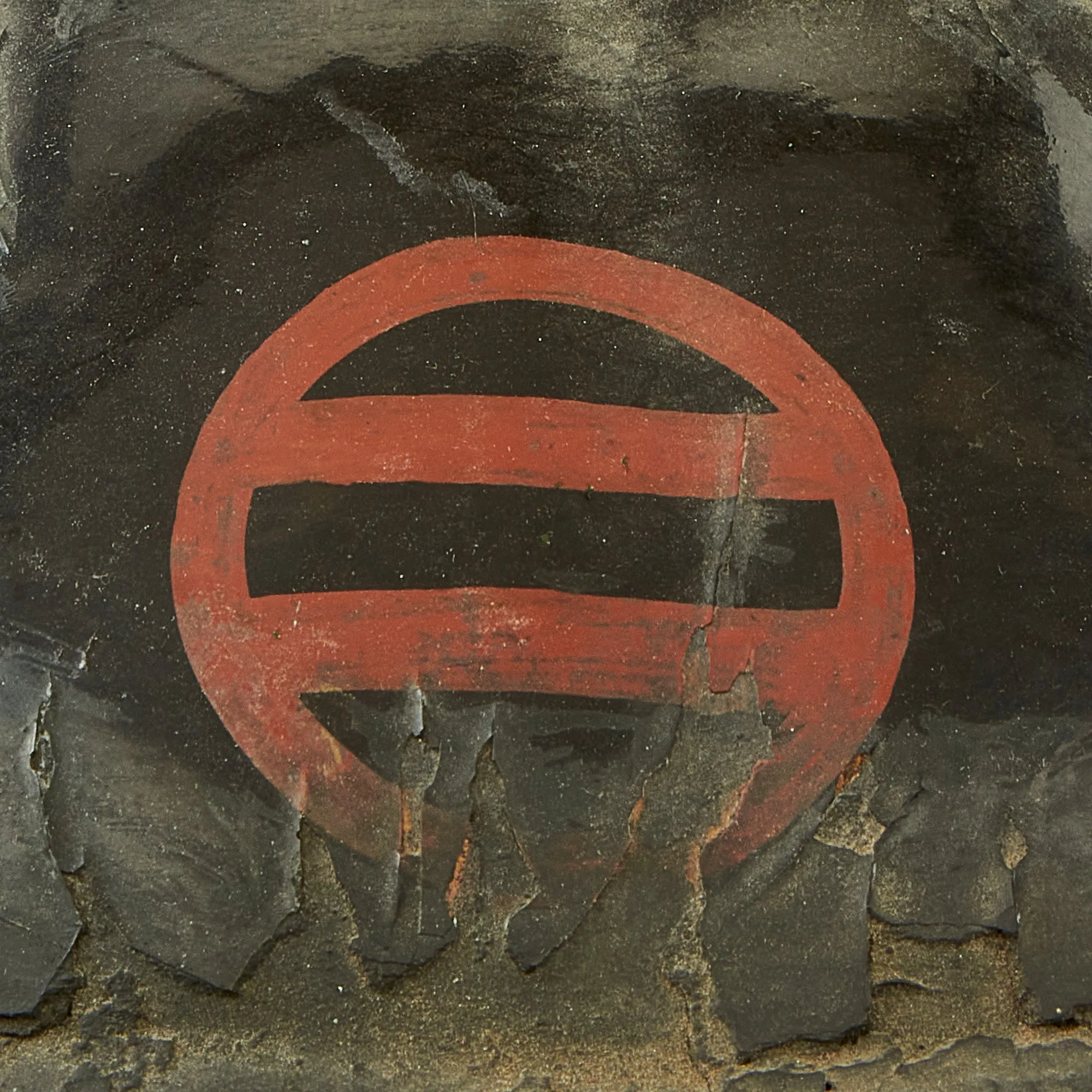 Original Japanese Edo Period Black Lacquered Jingasa Helmet with Complete Liner - Kanji Markings