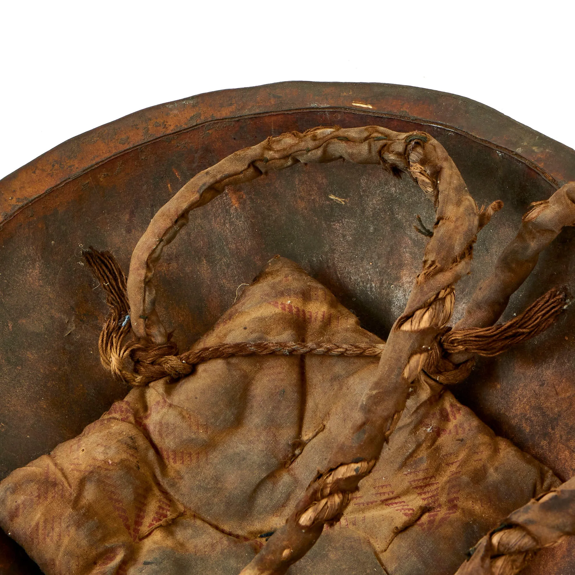 Original Japanese Edo Period Black Lacquered Jingasa Helmet with Complete Liner - Kanji Markings