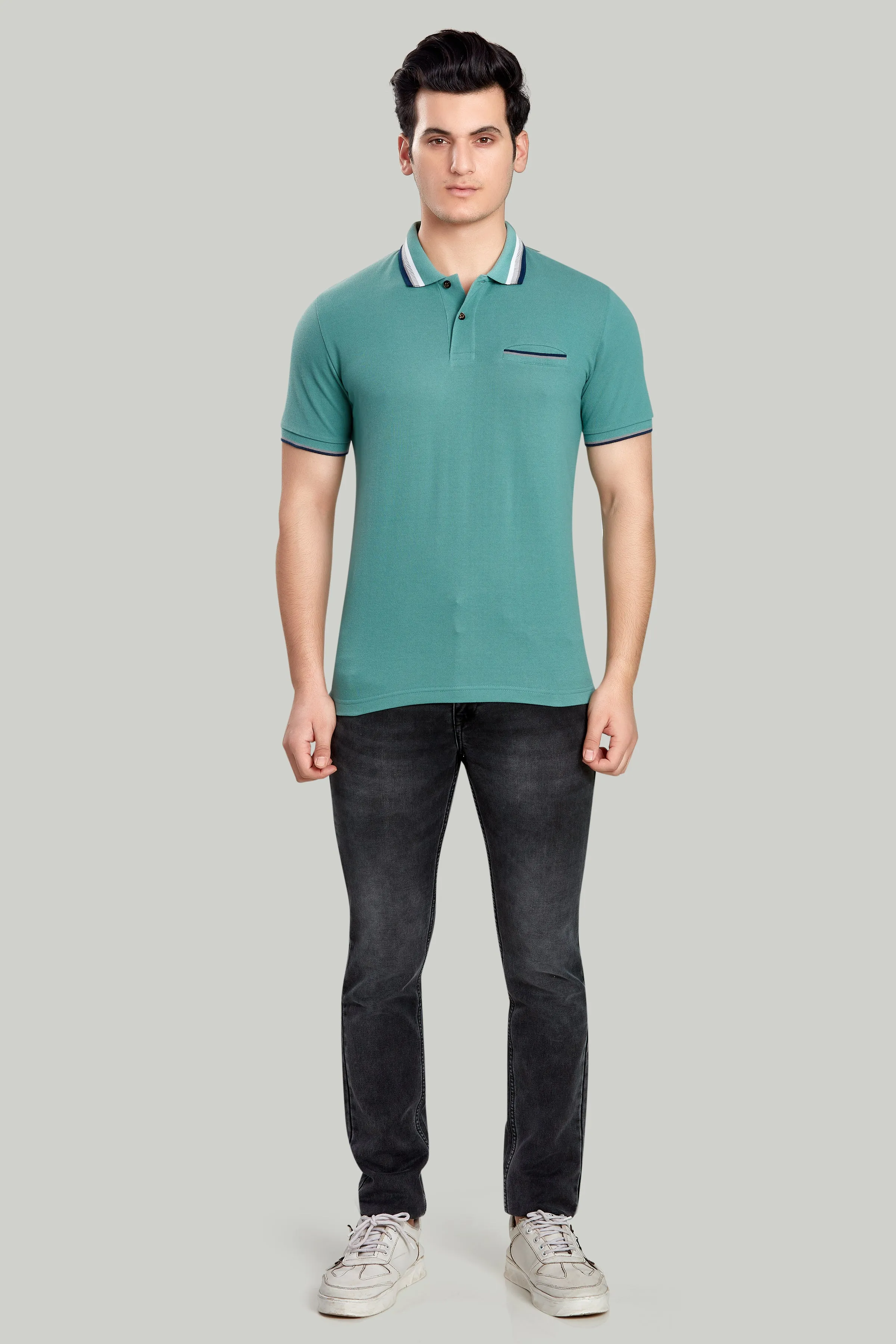 Tipped Collar Solid Polo