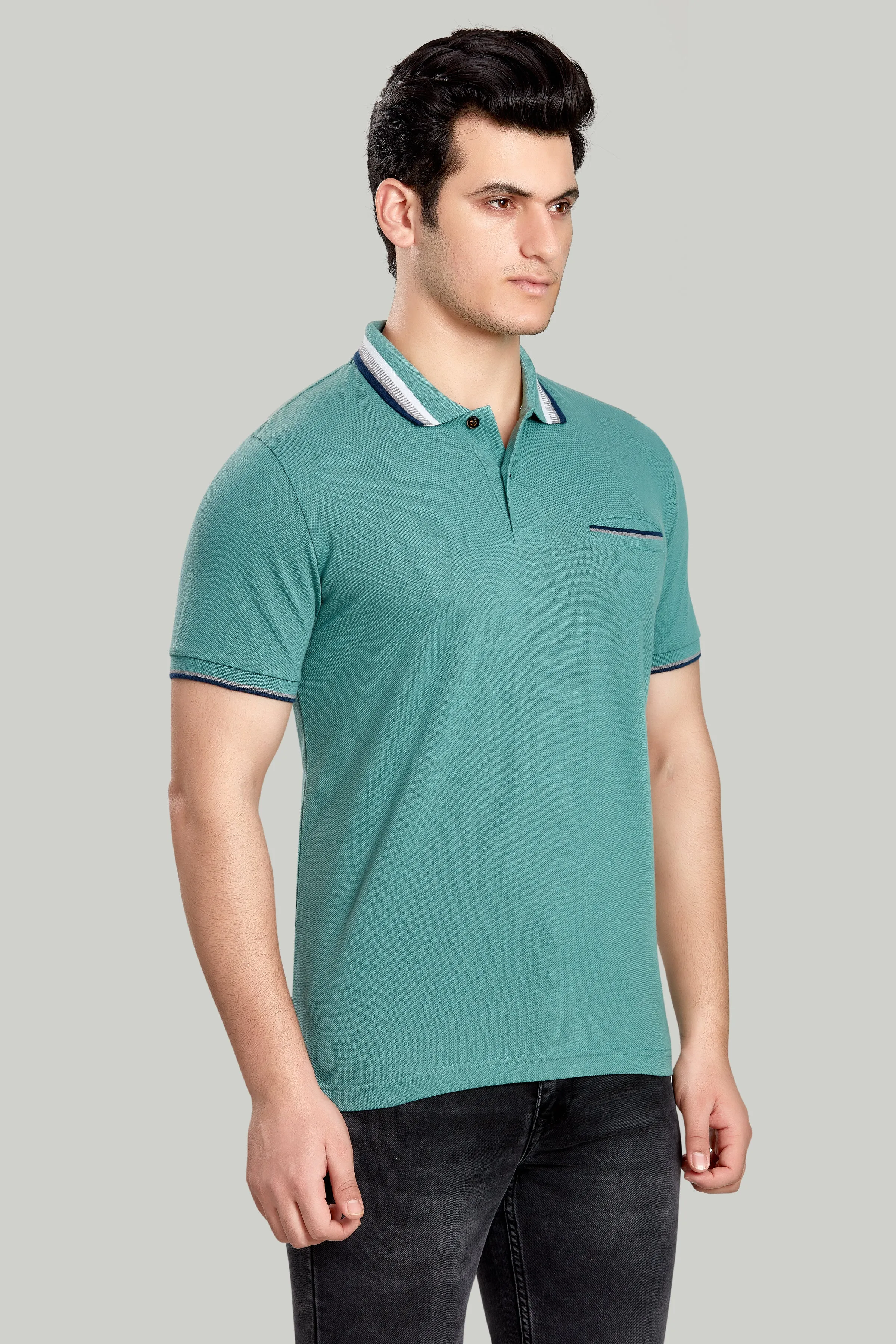 Tipped Collar Solid Polo